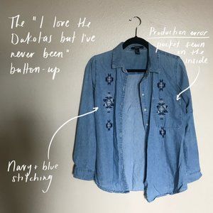 Forever 21 Chambray Button Down Shirt